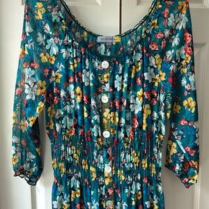 Sheer floral maxi dress with slip